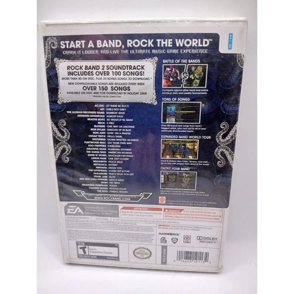 Rock Band 2 (Nintendo Wii, 2008) Resealed